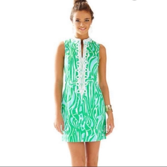 Lilly Pulitzer Dresses & Skirts - Lilly Pulitzer Green & White Sleeveless Printed Midi Dress